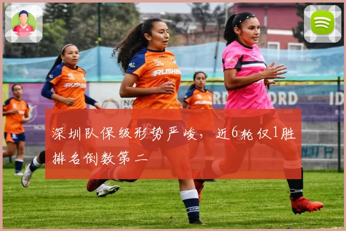 深圳队保级形势严峻，近6轮仅1胜排名倒数第二